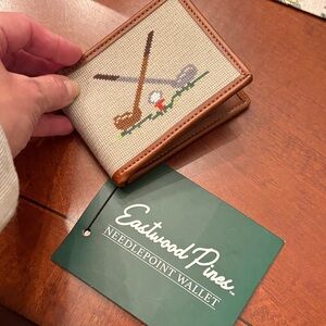 Eastwood pines Golf Needlepoint wallet : card holder Holder brand new